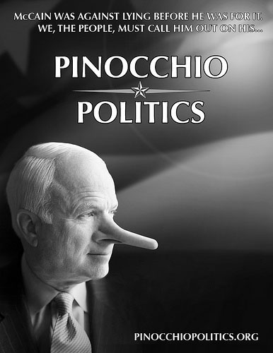John McCain practices Pinocchio Politics